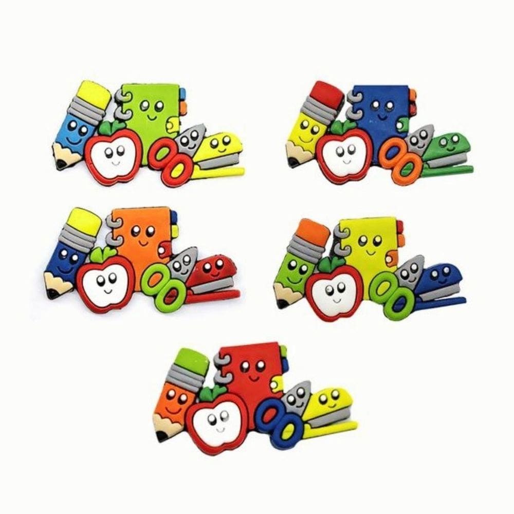 Aplique Emborrachado Materiais Escolares Com 10 Unidades