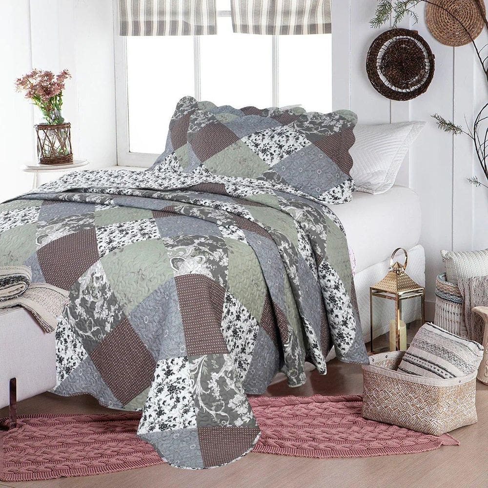 Kit Colcha Cobre Leito Ultrasonic Queen Paulinia