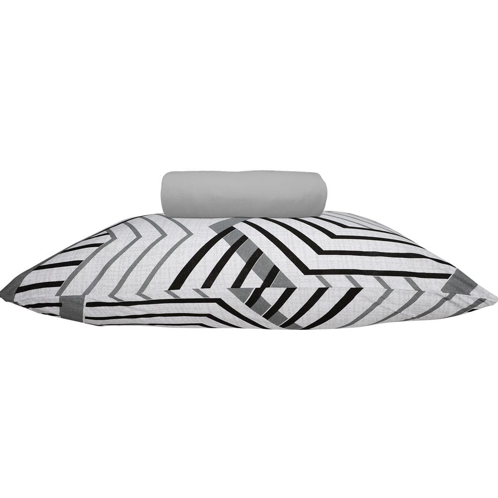 Jogo de Lençol KazzaVip Solteiro Malha 100% Algodão Lençol com Elástico Hamburgo 2 Peças Cinza