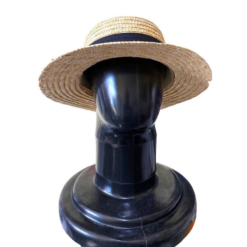 Chapéu Feminino Paris Palha Luxo Aba Media Com Faixa Preta