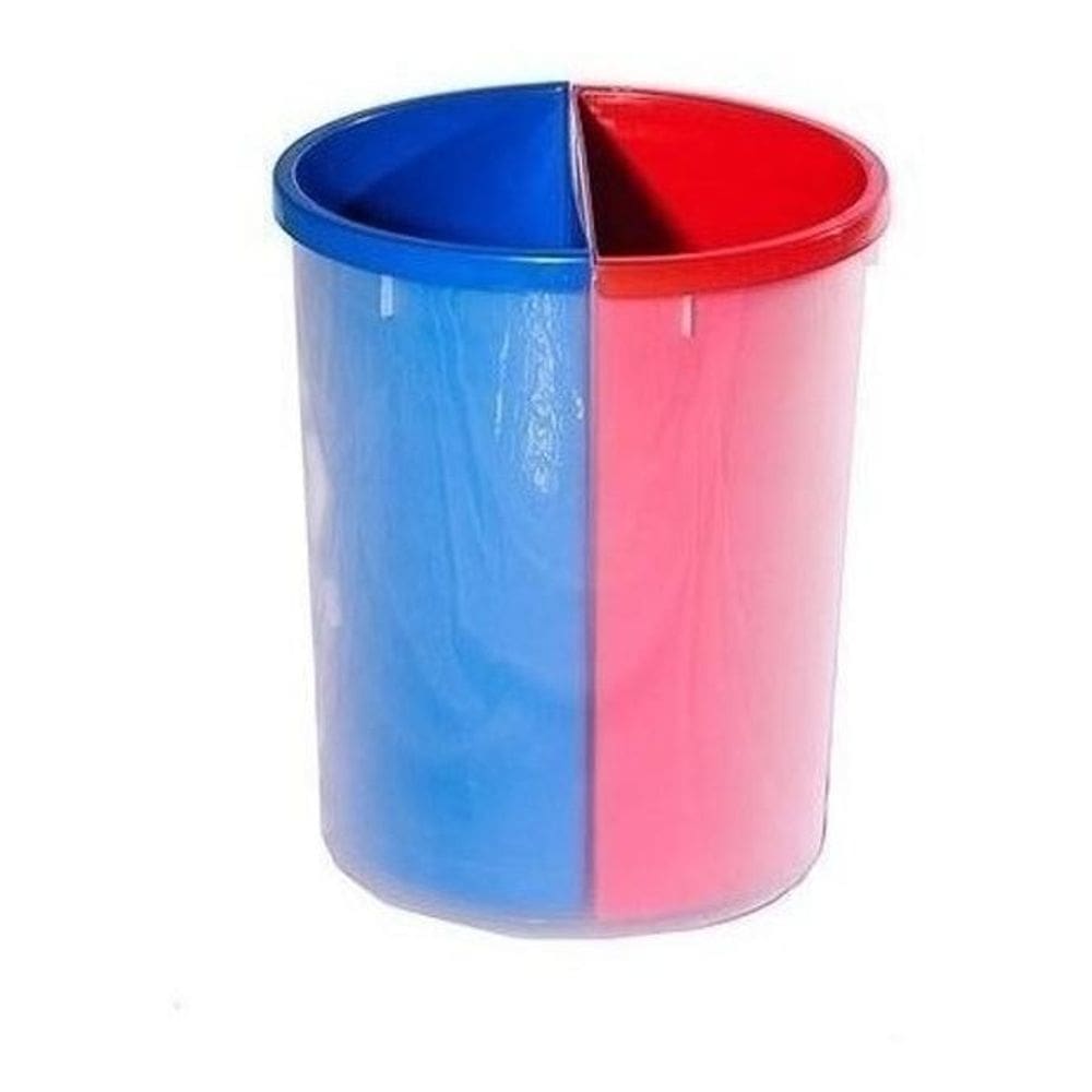Lixeira Mix Plástico Com 2 Divisões Para Coleta Seletiva