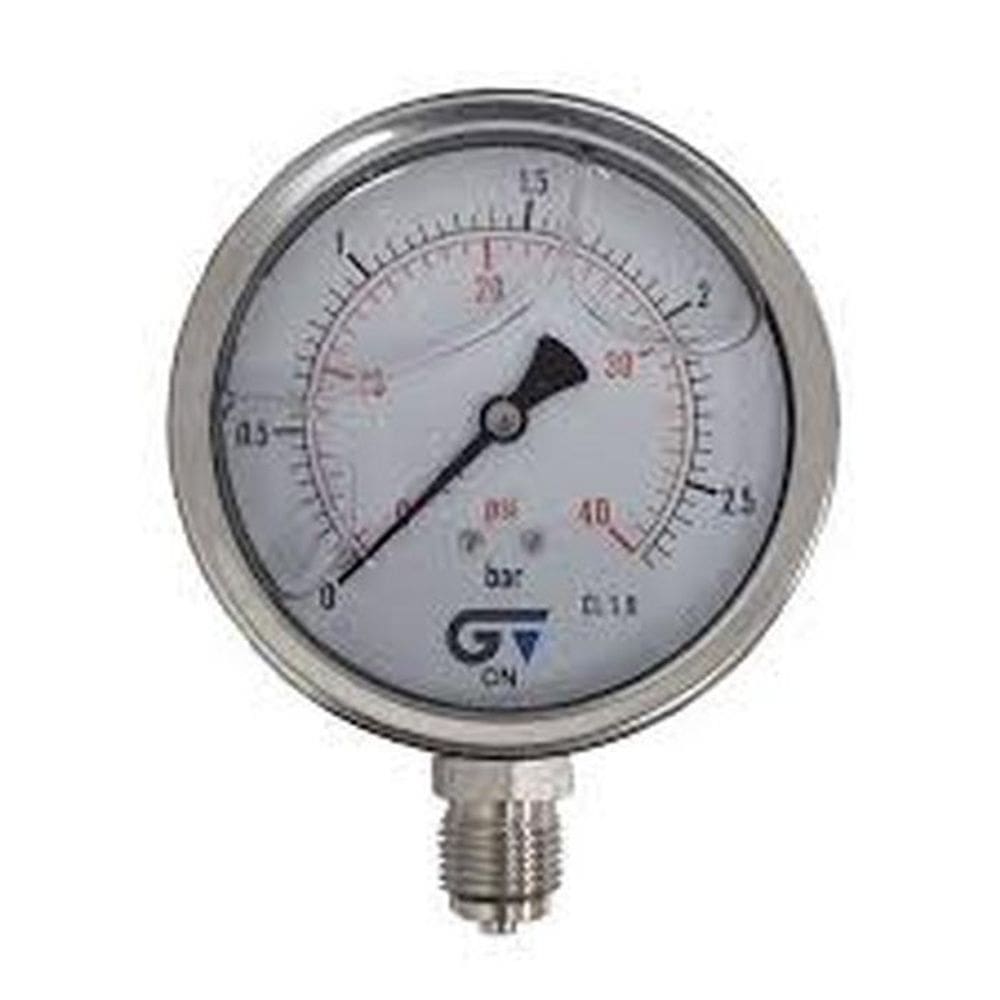Manometro Com Glicerina Vertical 2,5 Bar 40Psi R.1/4 Npt