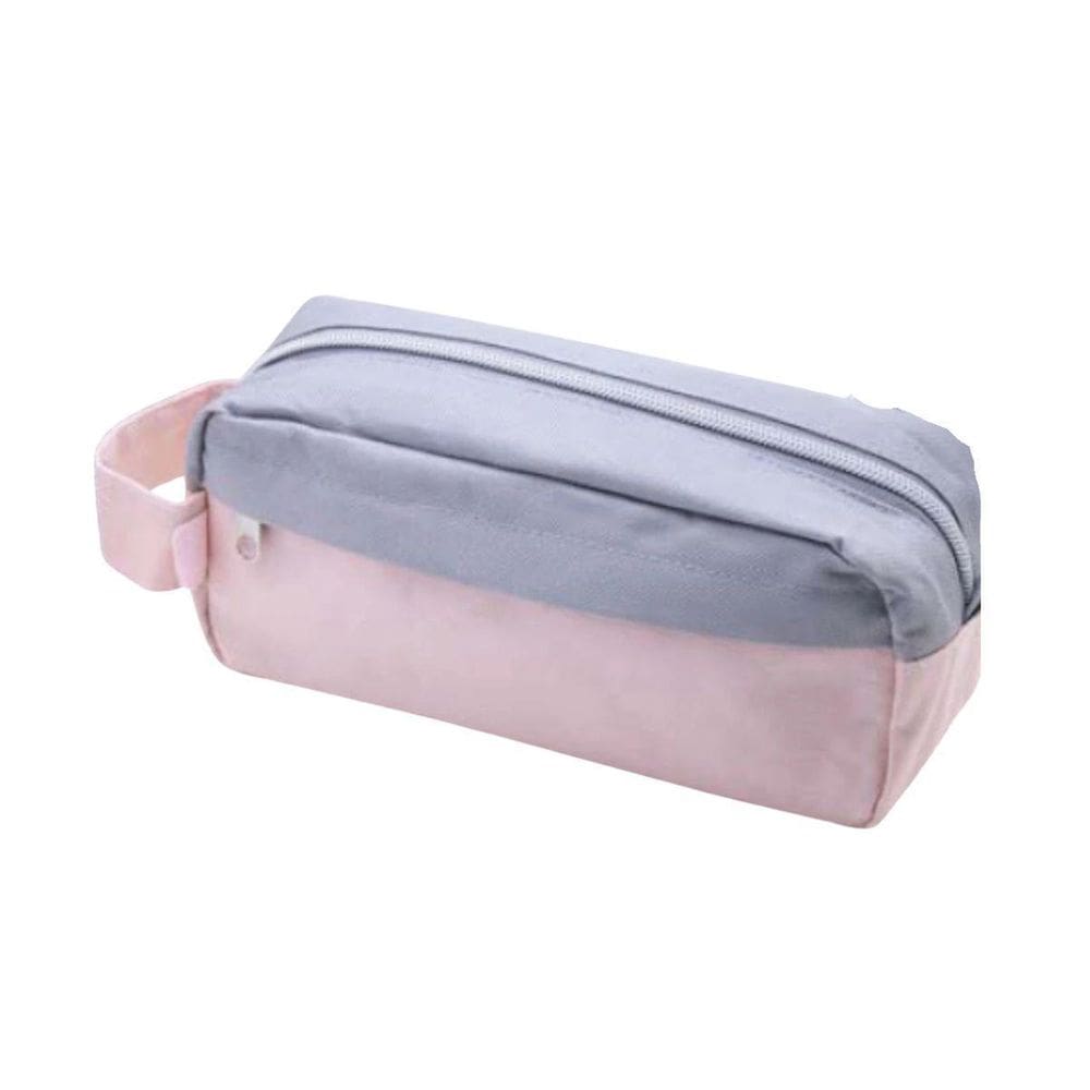 Estojo Necessaire Cinza E Rosa Brw