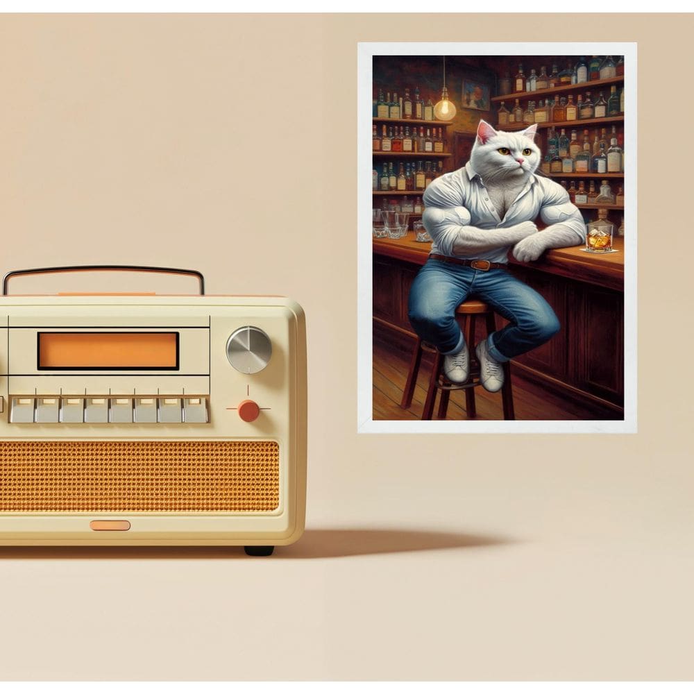 Quadro Decorativo Gato Bombado 33X24Cm