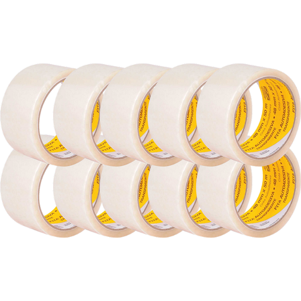 Fita adesiva 48 mm x 50 m, transparente, VONDER 10 unidades