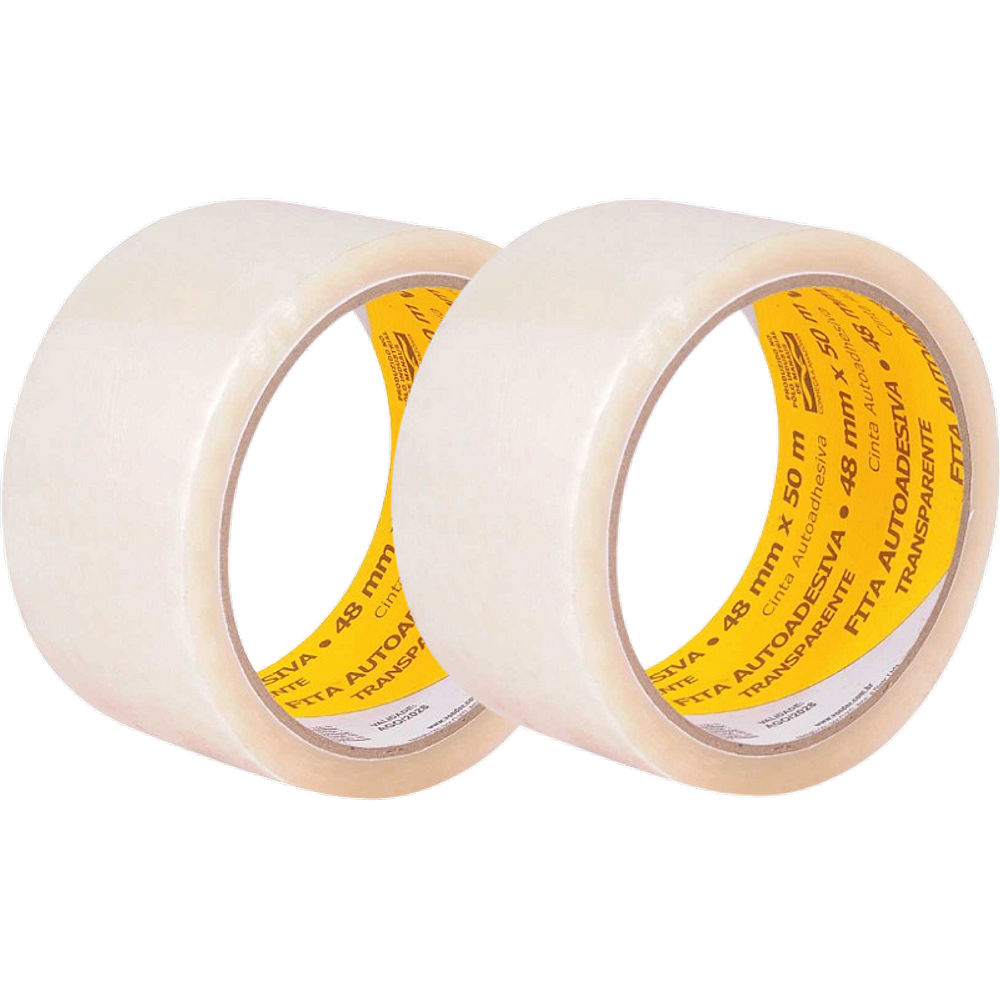 Fita adesiva 48 mm x 50 m, transparente, VONDER 2 unidades