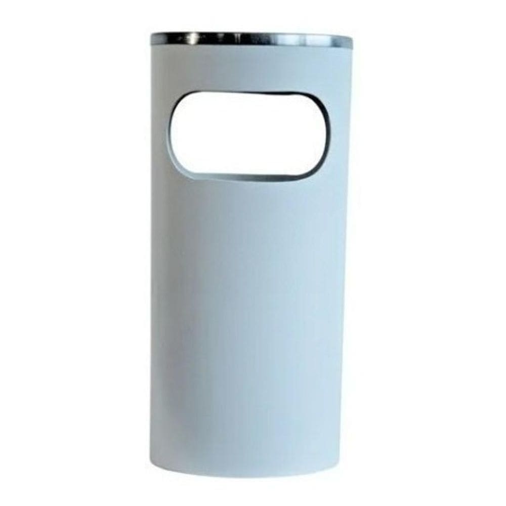 Cinzeiro Lixeira Plástico Com Aro Em Aço Inox 22L