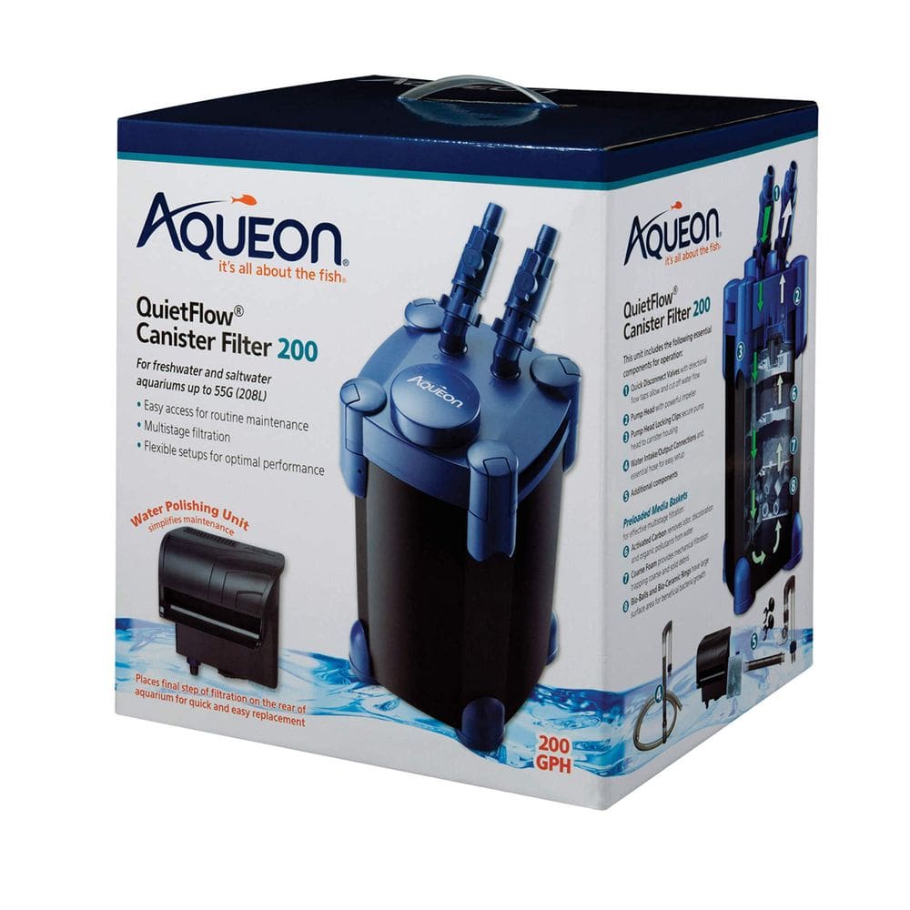 Filtro de aquário Aqueon QuietFlow Canister de até 55 galões