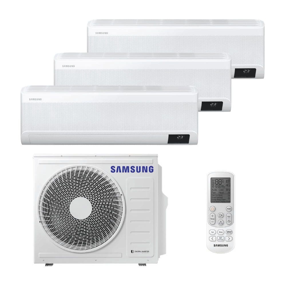 Ar Condicionado Multi Split Inverter Samsung WindFree 28.000 Btus (Hi Wall 9.000BTUs + 2x Hi Wall 12.000BTUs) Quente e Frio 220V