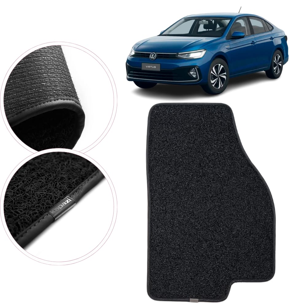 Tapete Kapazi Automotivo Passageiro Vw Virtus 18 a 26 Preto