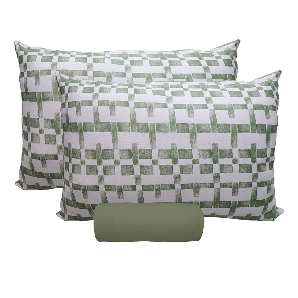 Jogo de Lençol KazzaVip Queen Malha 100% Algodão Premiun Classic Malu 3 Peças Verde