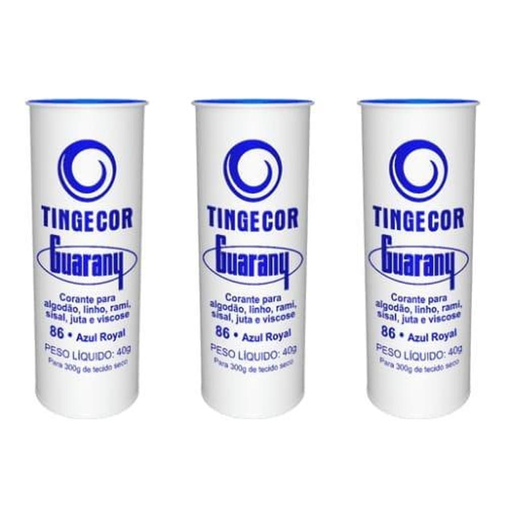 Tinta Tecido Tingecor Guarany 40G Tintol  3U  Azul Royal