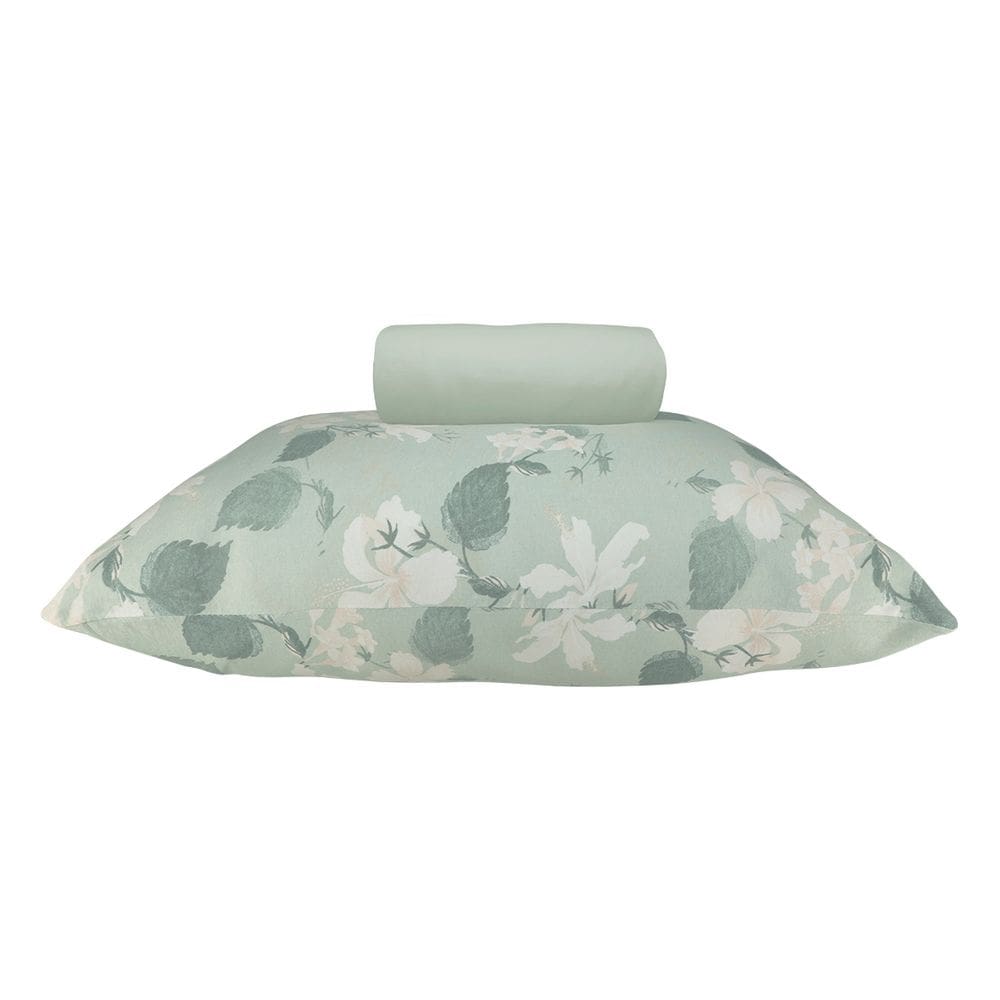 Jogo de Lençol KazzaVip Solteiro Malha 100% Algodão Lençol com Elástico Munique 2 Peças Verde