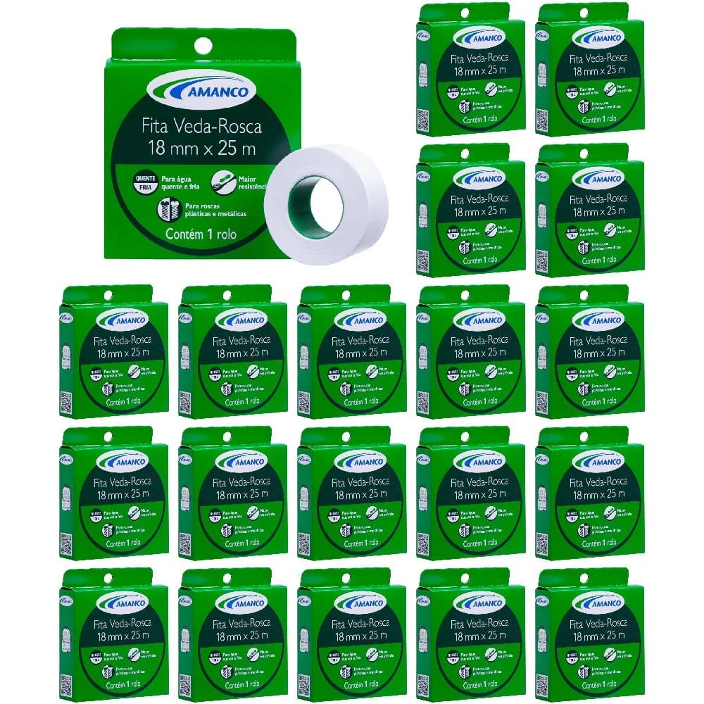 Veda Rosca 18mm X 25 Metros - Kit 20 Unidades