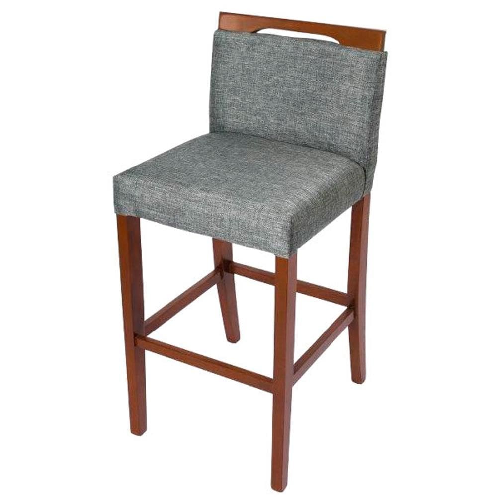 Banqueta Alta Rogar Morel Madeira Eucalipto, Cinza