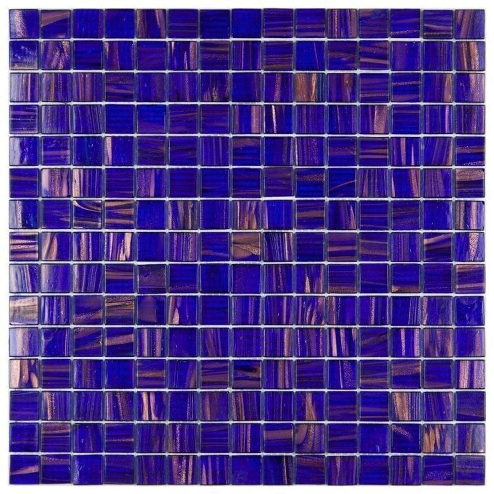 Kit 1m² Pastilha de Vidro 31cm X 31cm Azul Cobalto