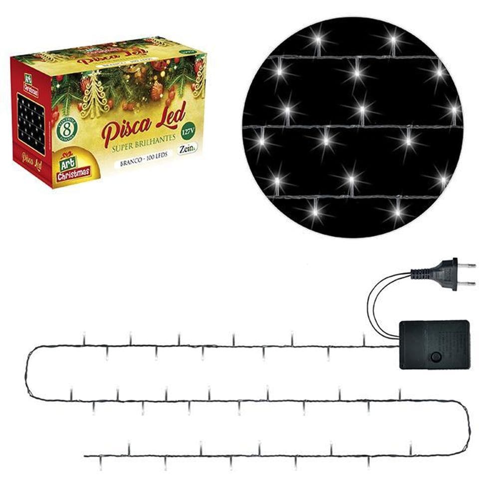 Pisca Pisca 100 Leds Branco - Decoração Natalina