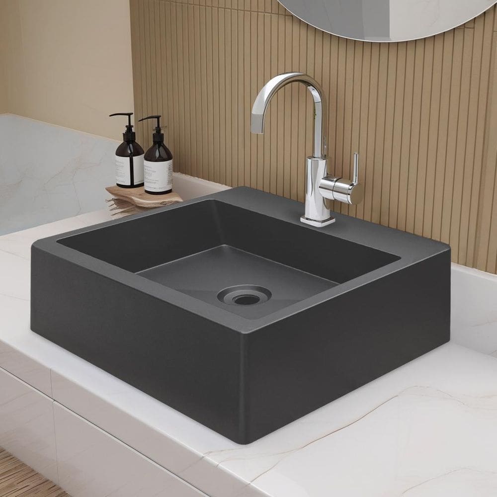 Cuba Pia Para Banheiro Apoio Lavabo 32X30Cm Palermo Cinza