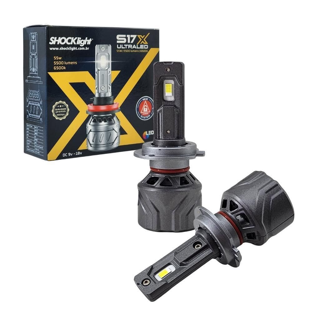 Lampada De Led Para Farol Ultraled Shocklight S17X H7