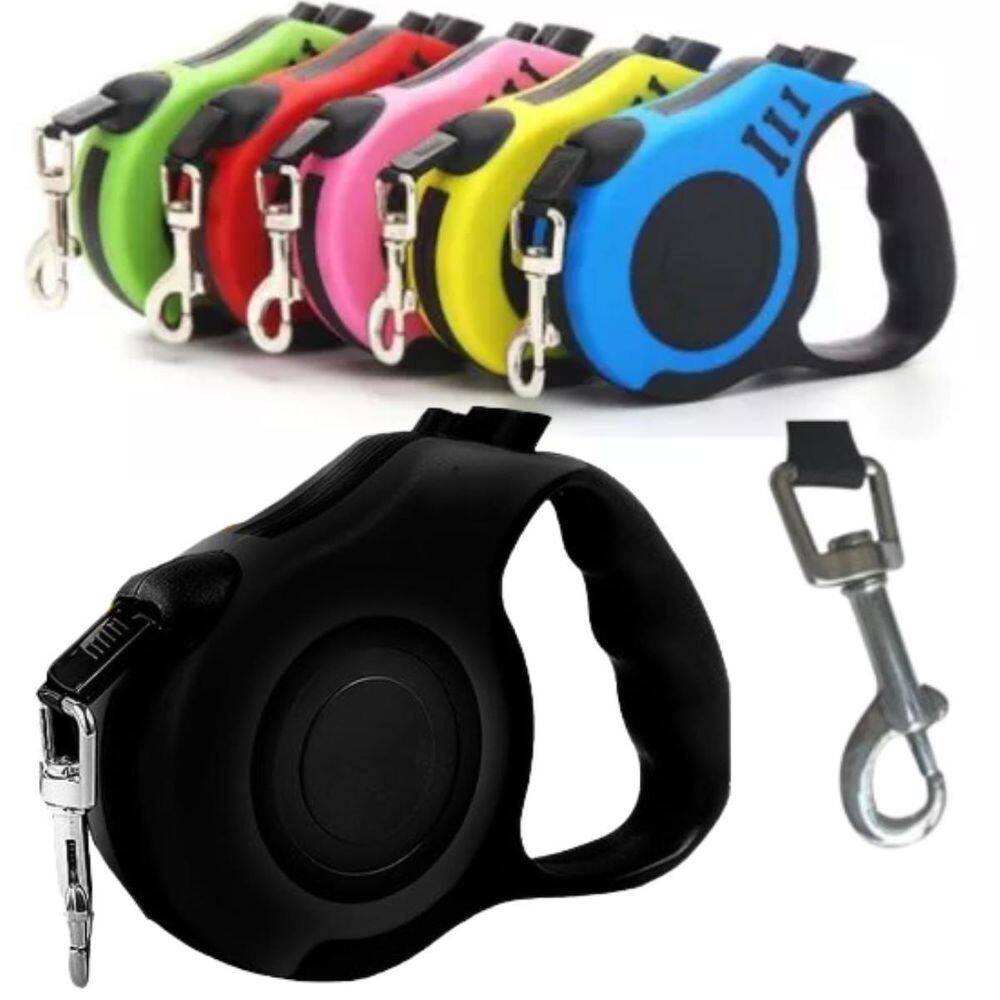 Coleira Retrátil Pet Azul Passeio Pets