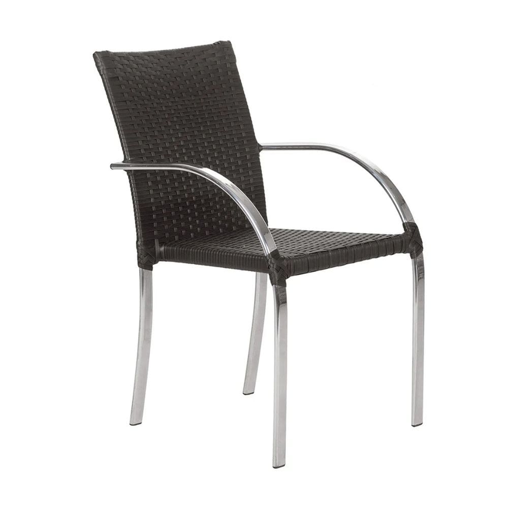 Cadeira Decore Mobília 88cm X 54cm Ascoli Marrom/Prata