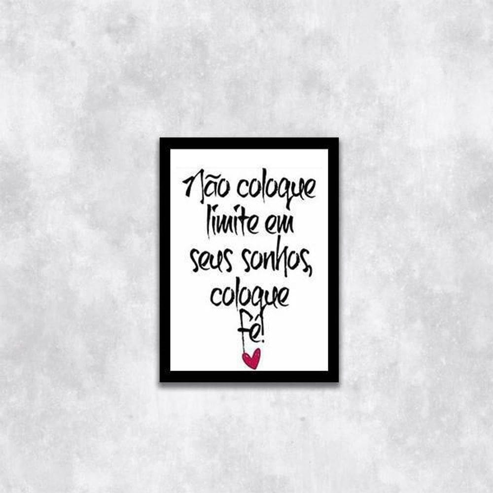 Quadro Não Coloque Limite Em Seus Sonhos 24X18Cm