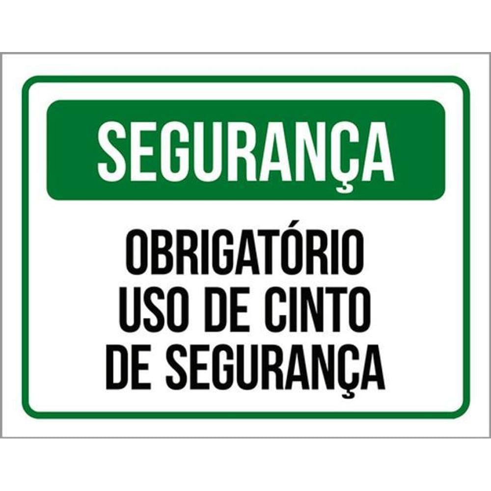 Kit 5 Placas - Obrigatório Uso De Cinto De Segurança