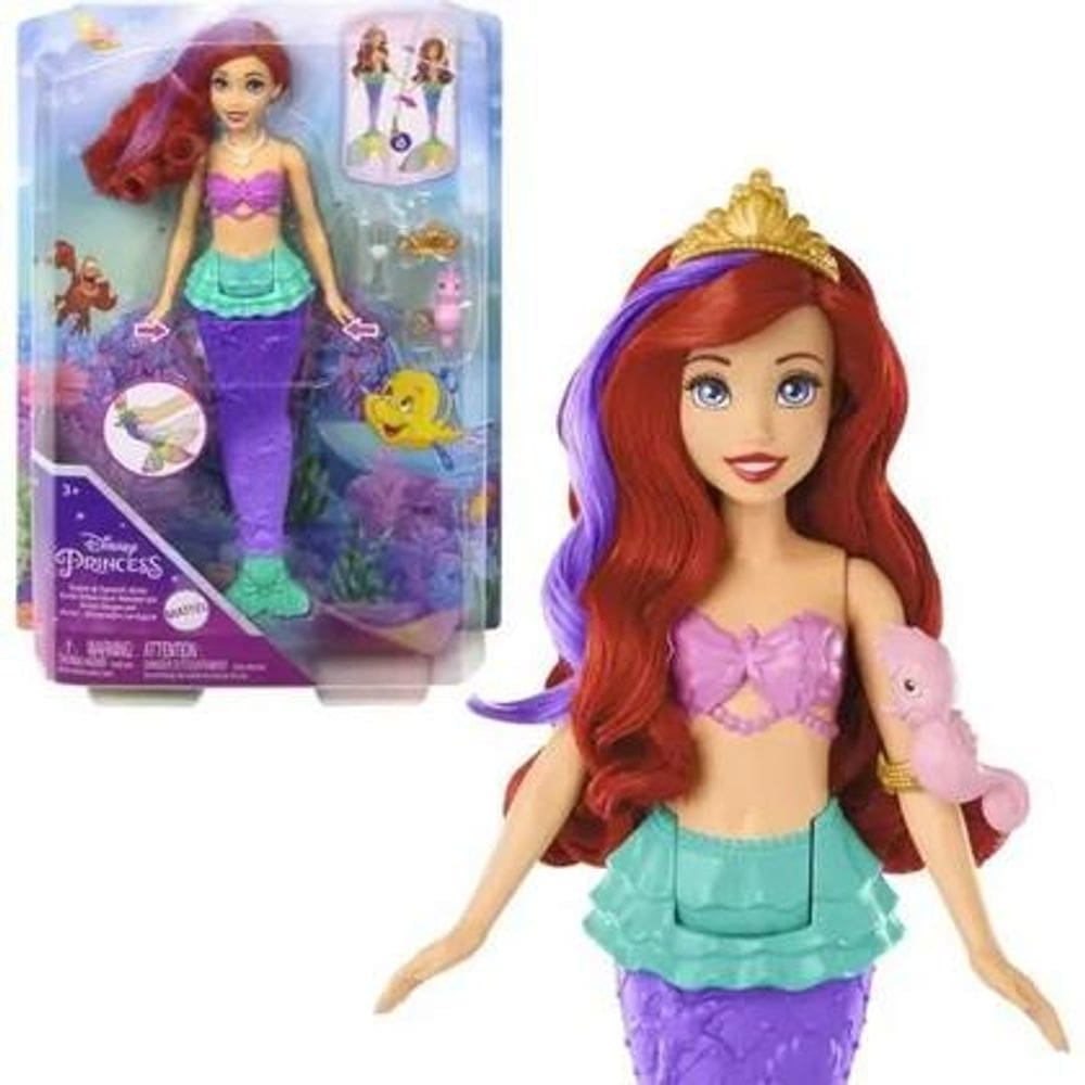 Boneca Disney Ariel Com Barbatana Mágica Mattel HPD43