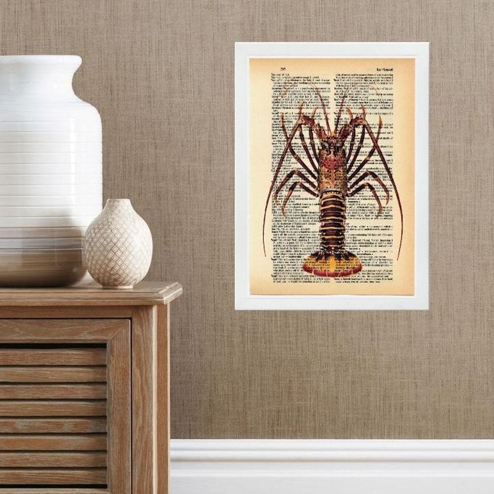 Quadro Casa De Praia- Lagosta 45X34Cm - Com Vidro