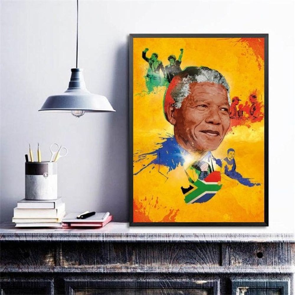 Quadro Decorativo Nelson Mandela- Arte 33X24Cm