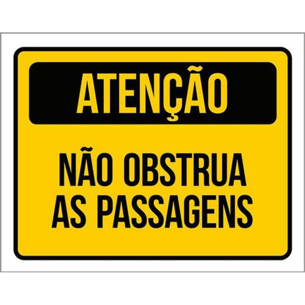 Kit 5 Placas Atenção Não Obstrua Passagens 36X46