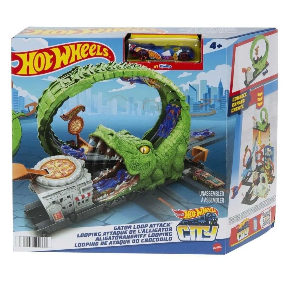 Hot Whells Pista City Crocodilo ataque pizza