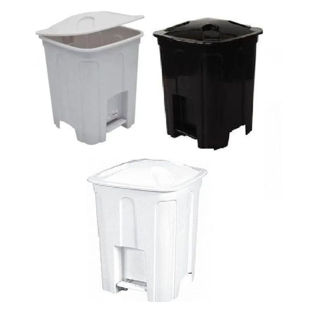4 Lixeira Banheiro Pequena 15 Litros Com Pedal  4  Branco