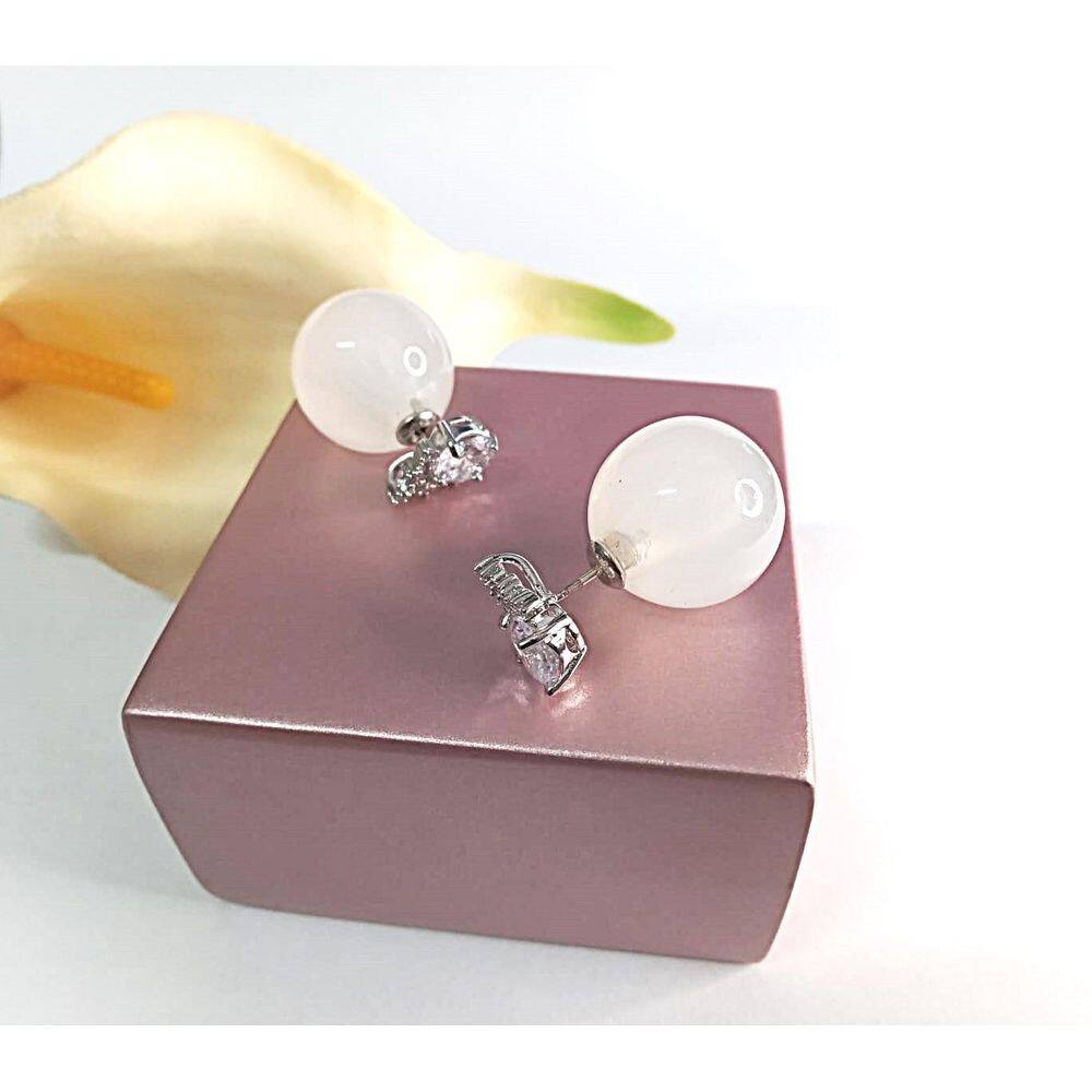 Brinco Pérola Estilo Inspiração D Zirconia Coroa Modelo