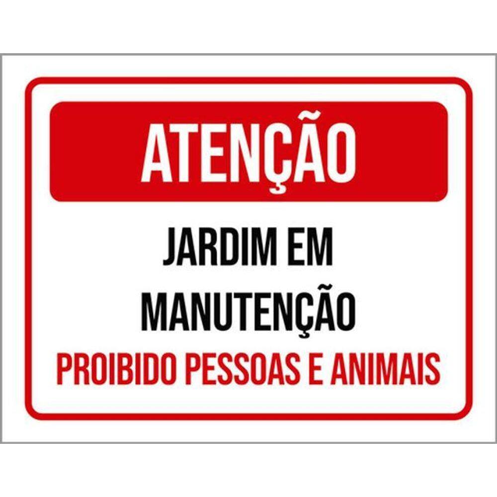 Kit 3 Placas Jardim Manutenção Pessoas Animais 36X46