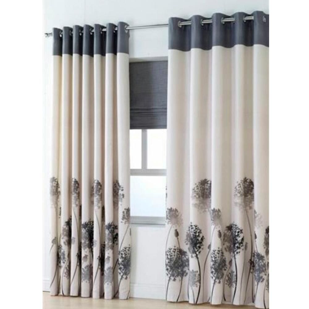 Cortina Para Sala E Quarto De 250X300Cm Cinza Com Bege