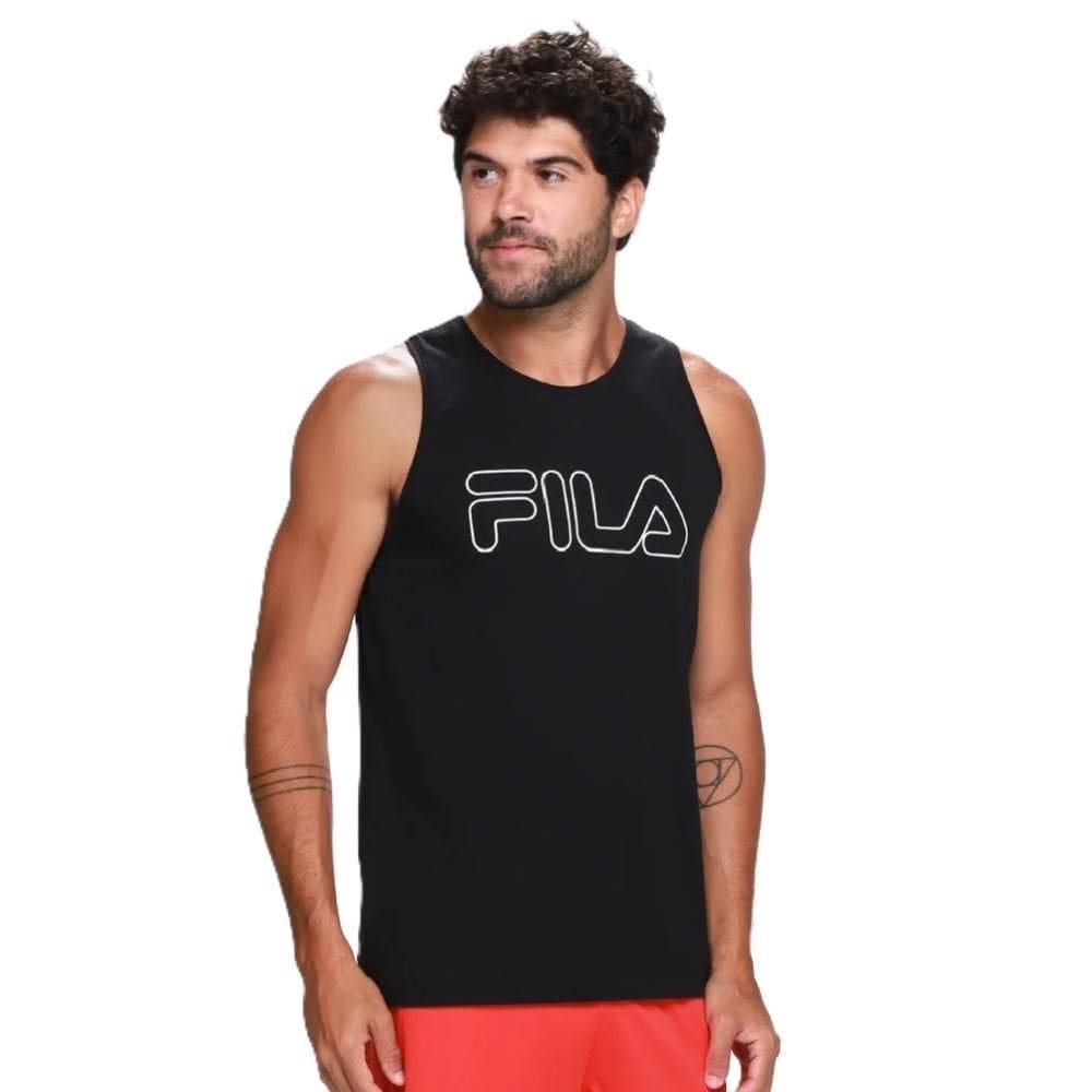 Regata Masculina Fila Letter Outline Algodão Macio 1342144