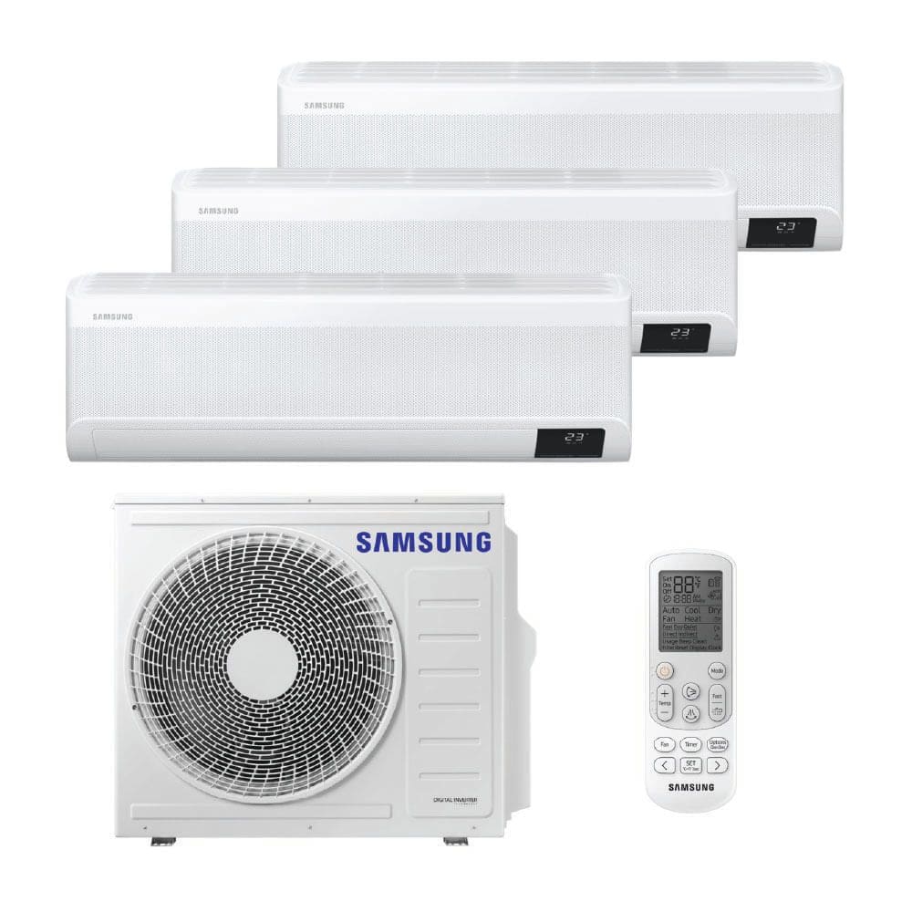 Ar Condicionado Multi Split Inverter Samsung WindFree 24.000 Btus (Hi Wall 9.000BTUs + 2x Hi Wall 12.000BTUs) Quente e Frio 220V