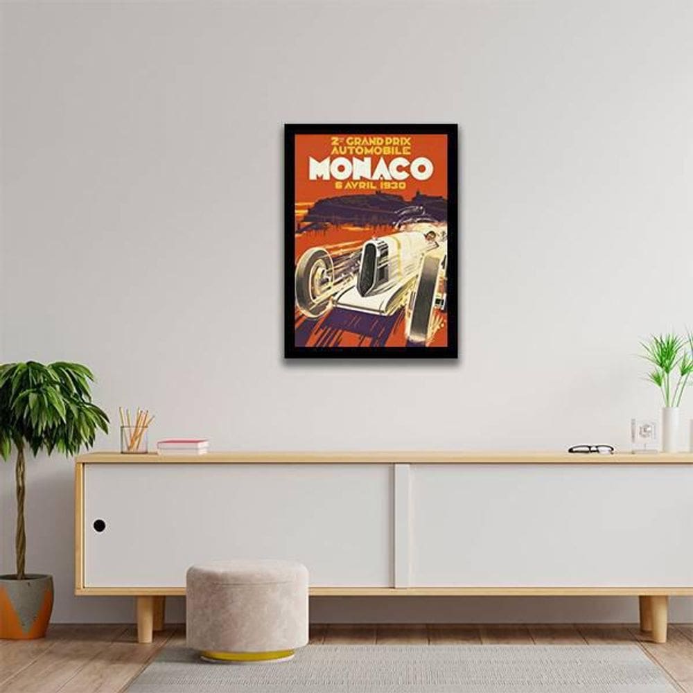 Quadro Decorativo Carro de Corrida em Mônaco
