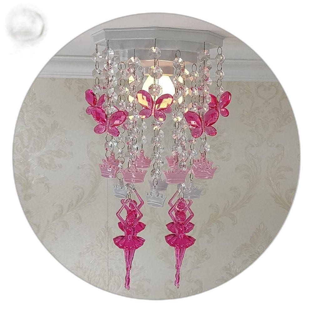 Lustre Infantil Menina Cristal Acrílico Brilho Alto