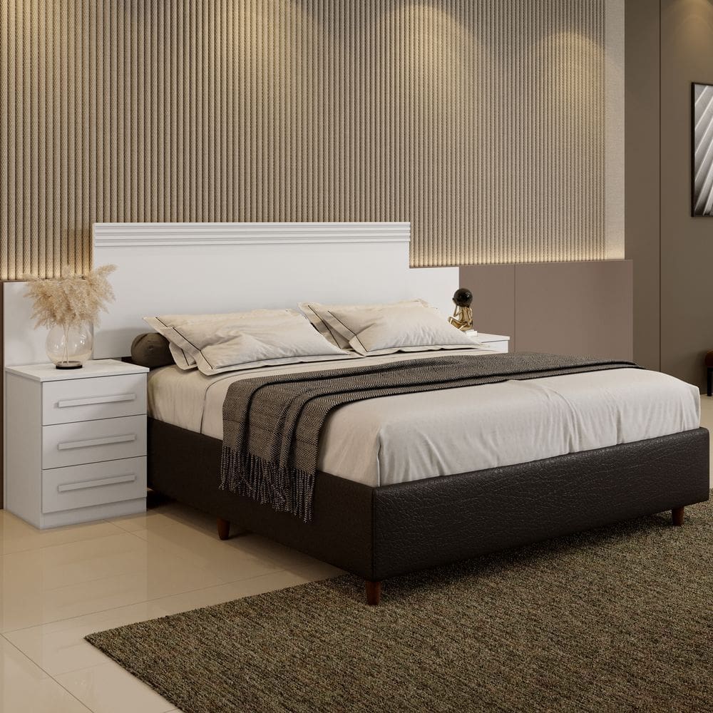 Cabeceira Imperio Branco 6 Gavetas Benetil Moveis