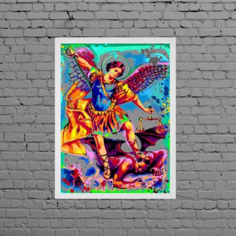 Quadro Estilo Pintura São Miguel Arcanjo 45X34Cm