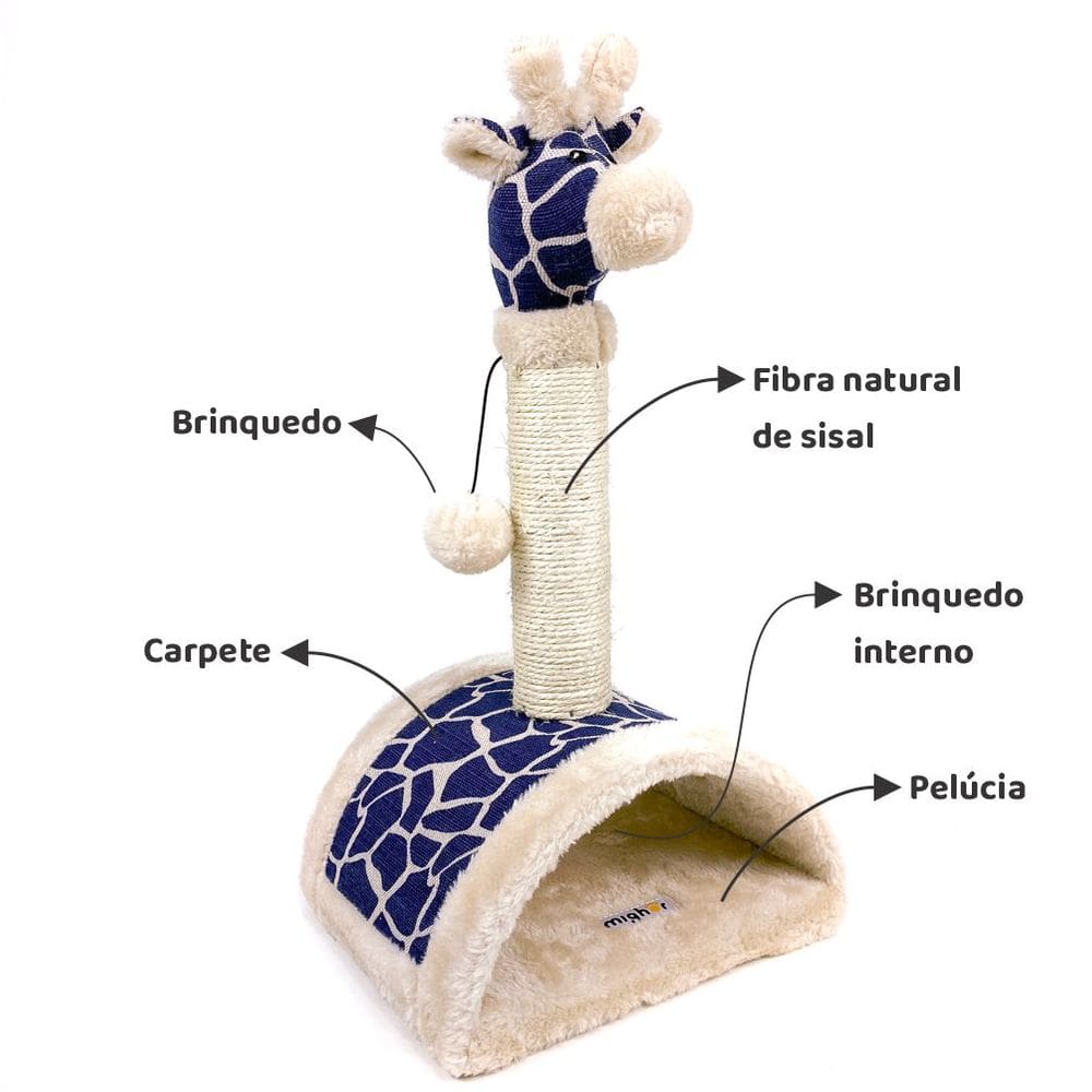 Arranhador de gato luxuoso, multifuncional com estampa de animal para estimular a caça e brinquedos