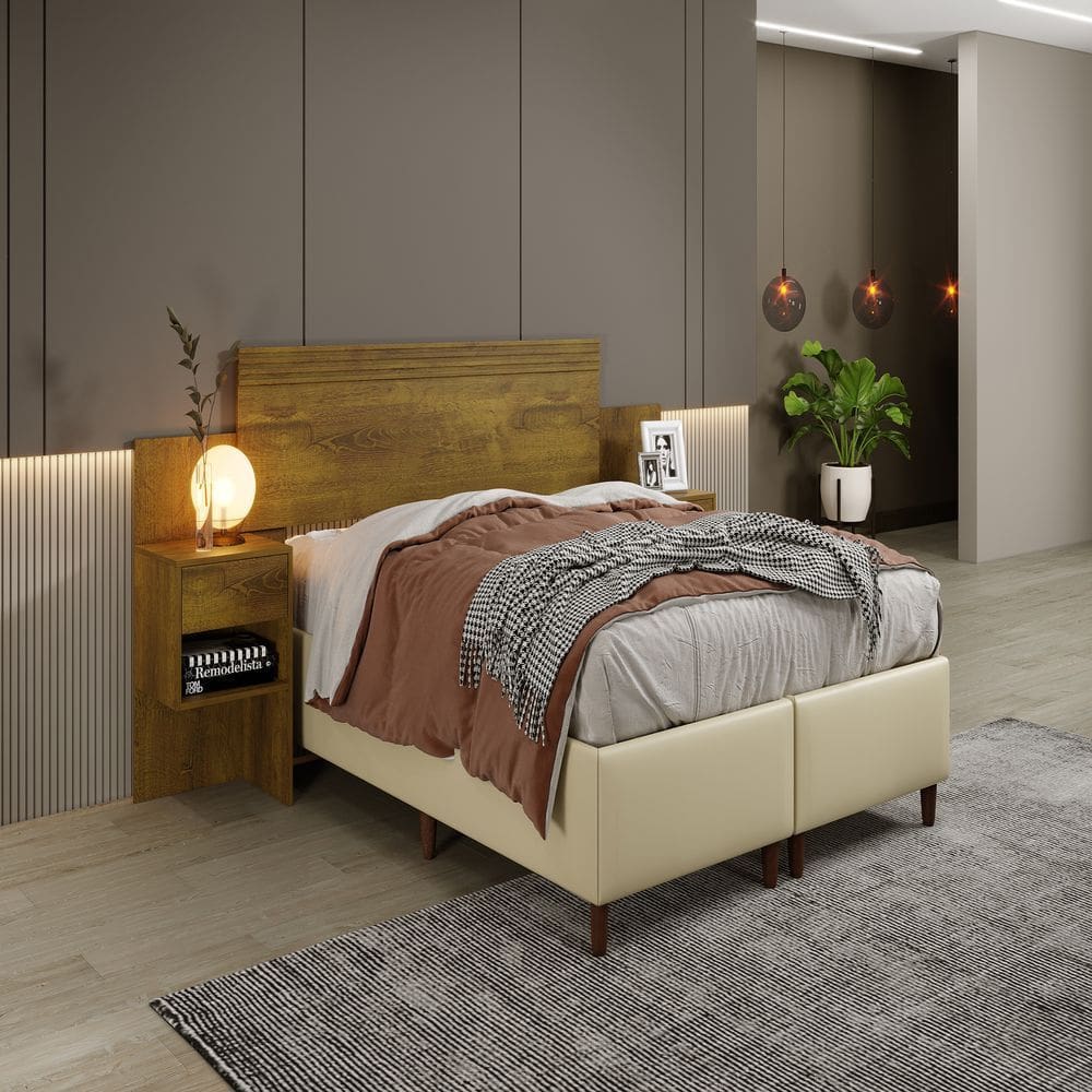 Cabeceira Master Rovere Rustico 2 Gavetas Benetil Moveis