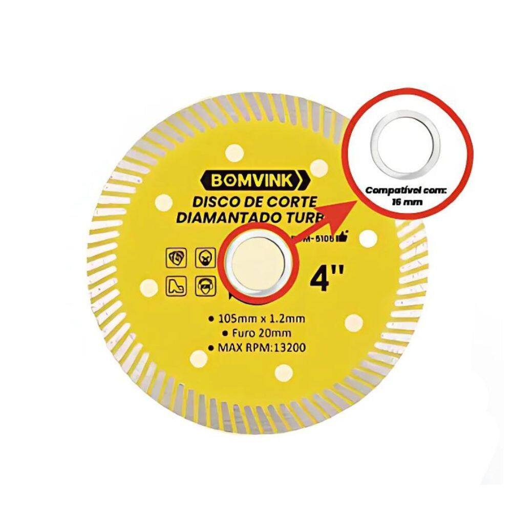 Disco Diamantado Extra Fino Esmerilhadeira E Serra Mármore