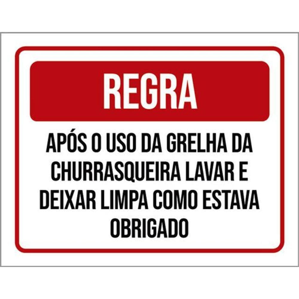Kit 3 Placas Regra Após Uso Grelha Churrasqueira Lavar 36X46