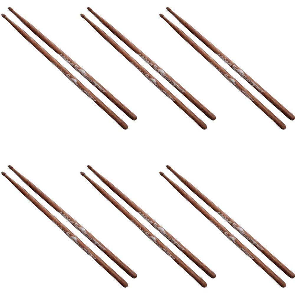 Kit 6 Baqueta 5B Jatobá Ponta Madeira Spanking