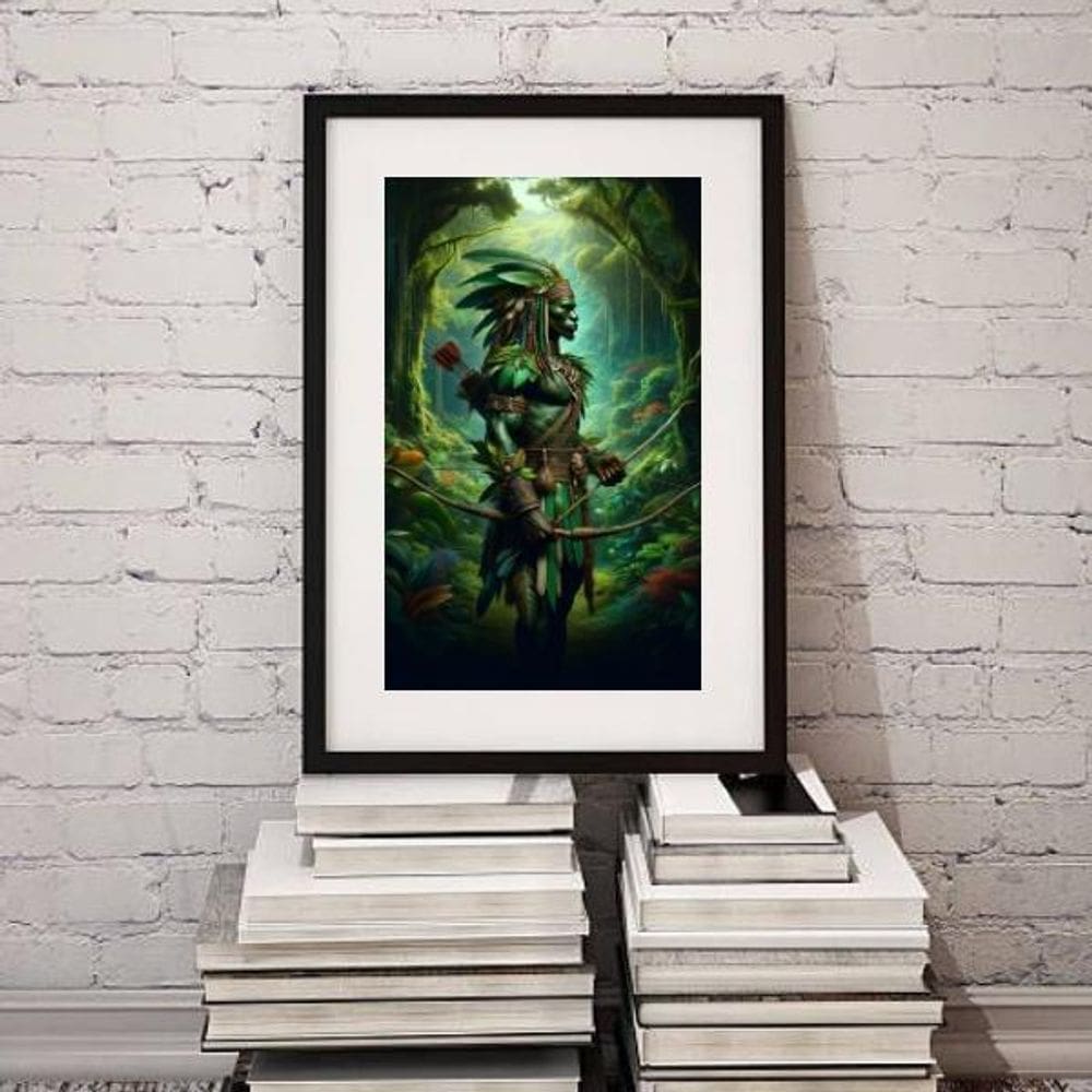 Quadro Guerreiro Oxóssi - 60X48Cm