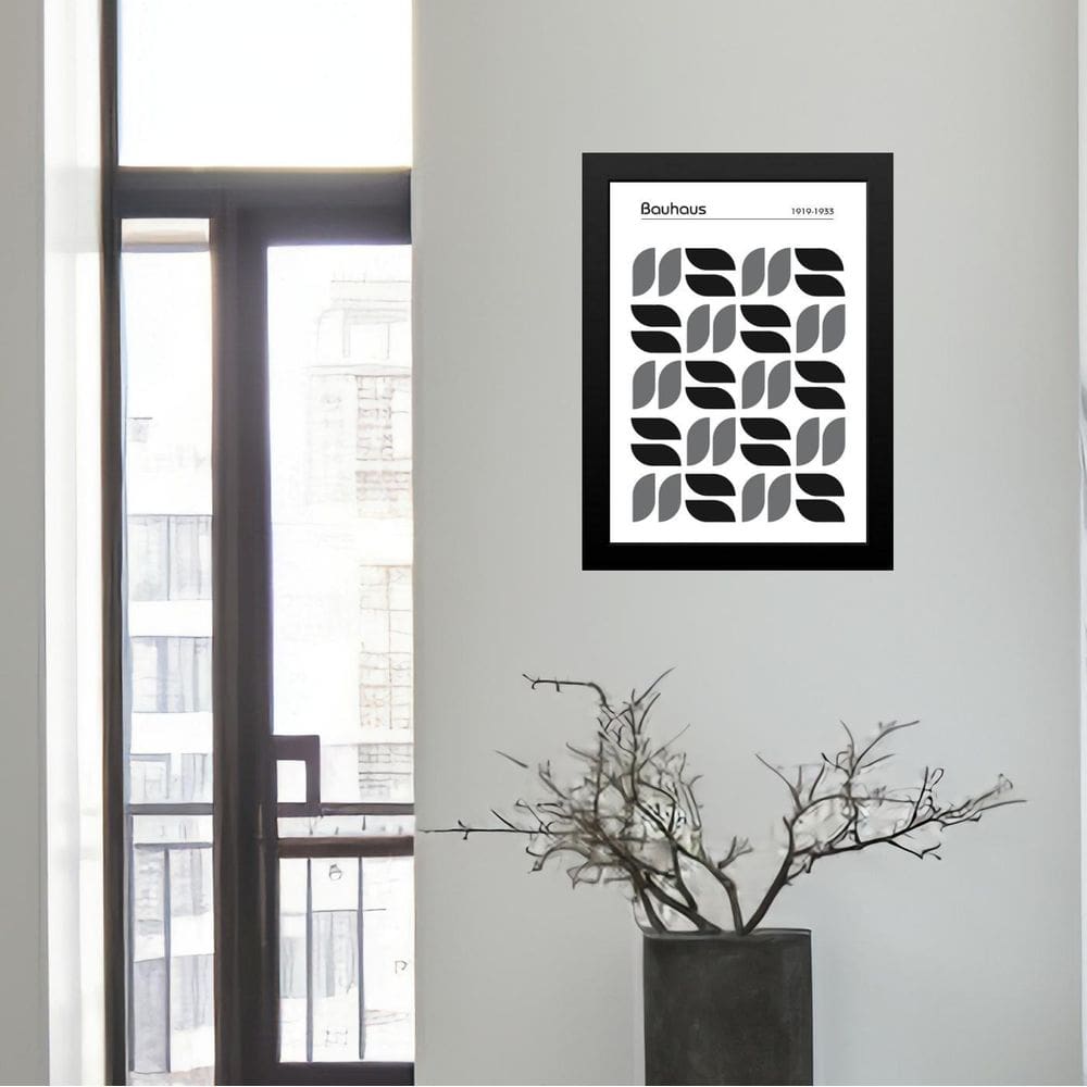 Quadro Bauhaus Grey - Minimalist Tears 24X18Cm - Com Vidro