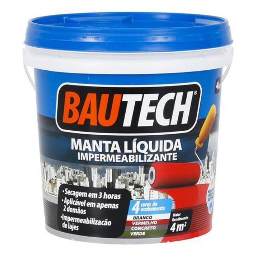 Manta Liquida Acrilica Branca 4Kg - Bautech